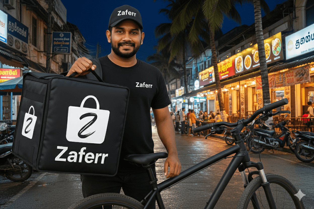 Ordering food on a mobile phone